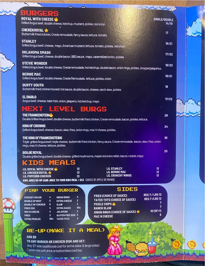 Menu, RoyAl's Chicken and Burgers
