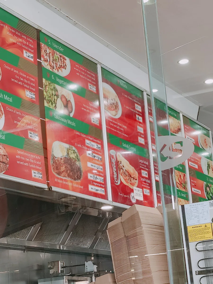 Menu, Melbourne Kebab Station