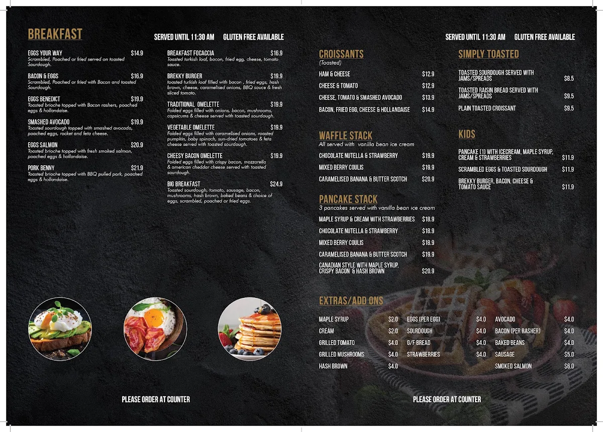 Menu, Sorrelli Cafe Ristorante