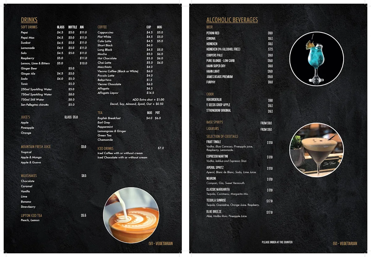 Menu, Sorrelli Cafe Ristorante