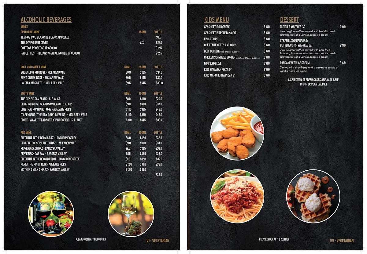 Menu, Sorrelli Cafe Ristorante