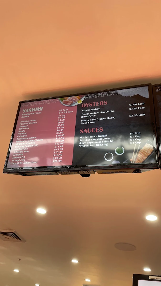 Menu, Get Sashimi Bondi