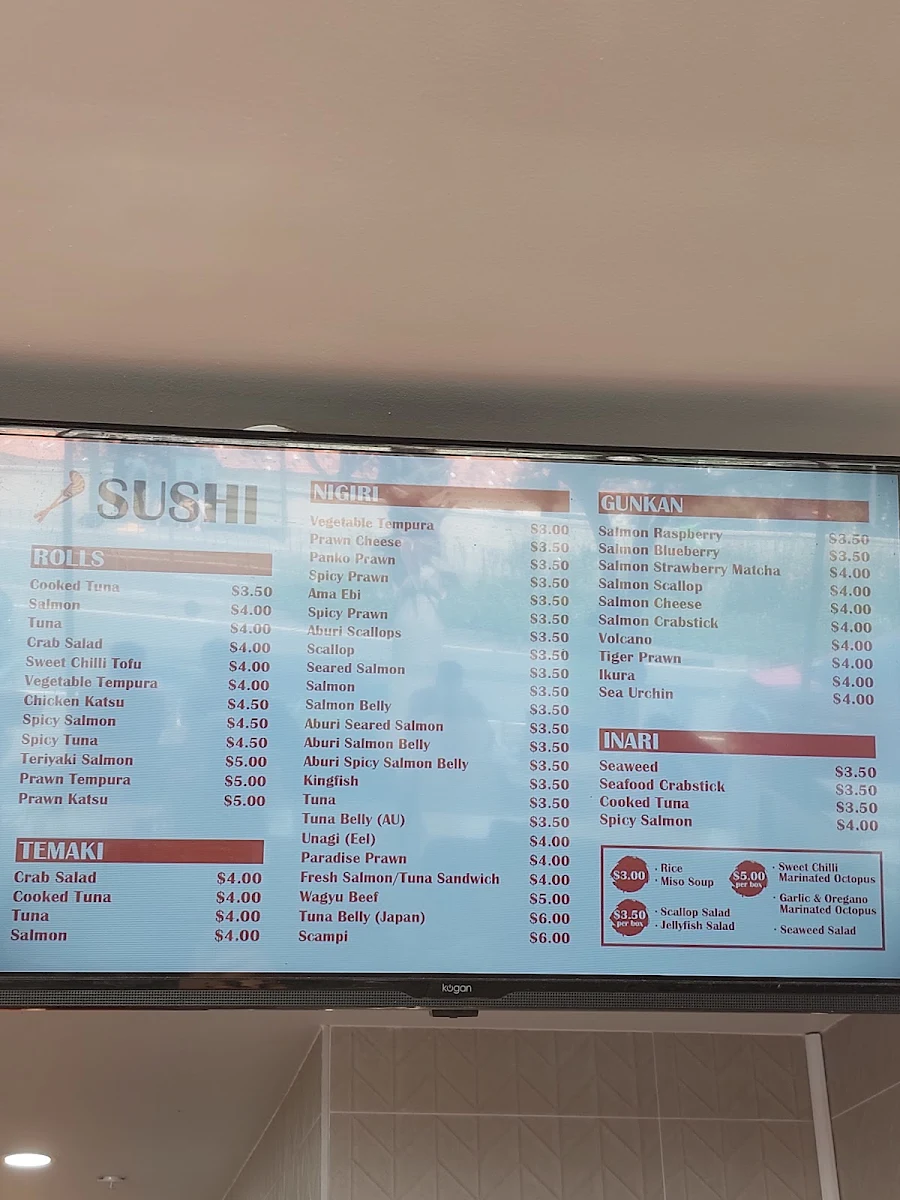 Menu, Get Sashimi Bondi