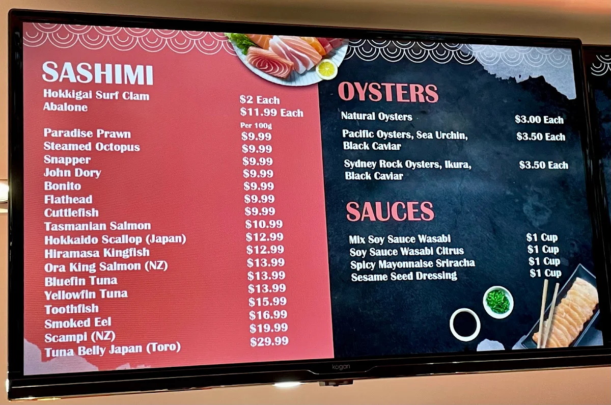 Menu, Get Sashimi Bondi