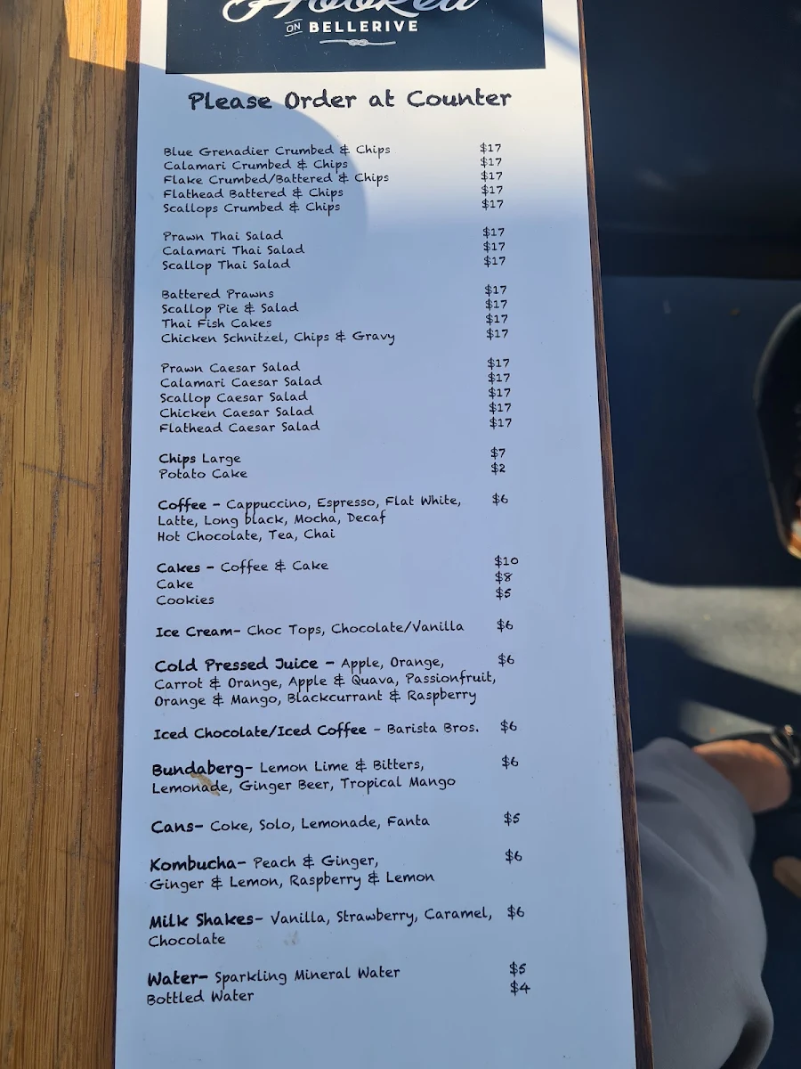 Menu, Hooked on Bellerive