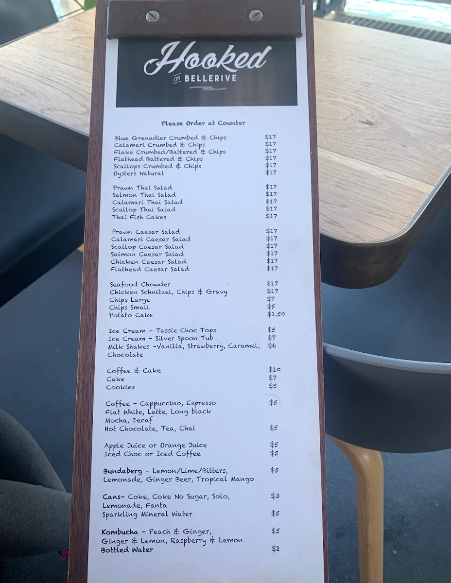 Menu, Hooked on Bellerive