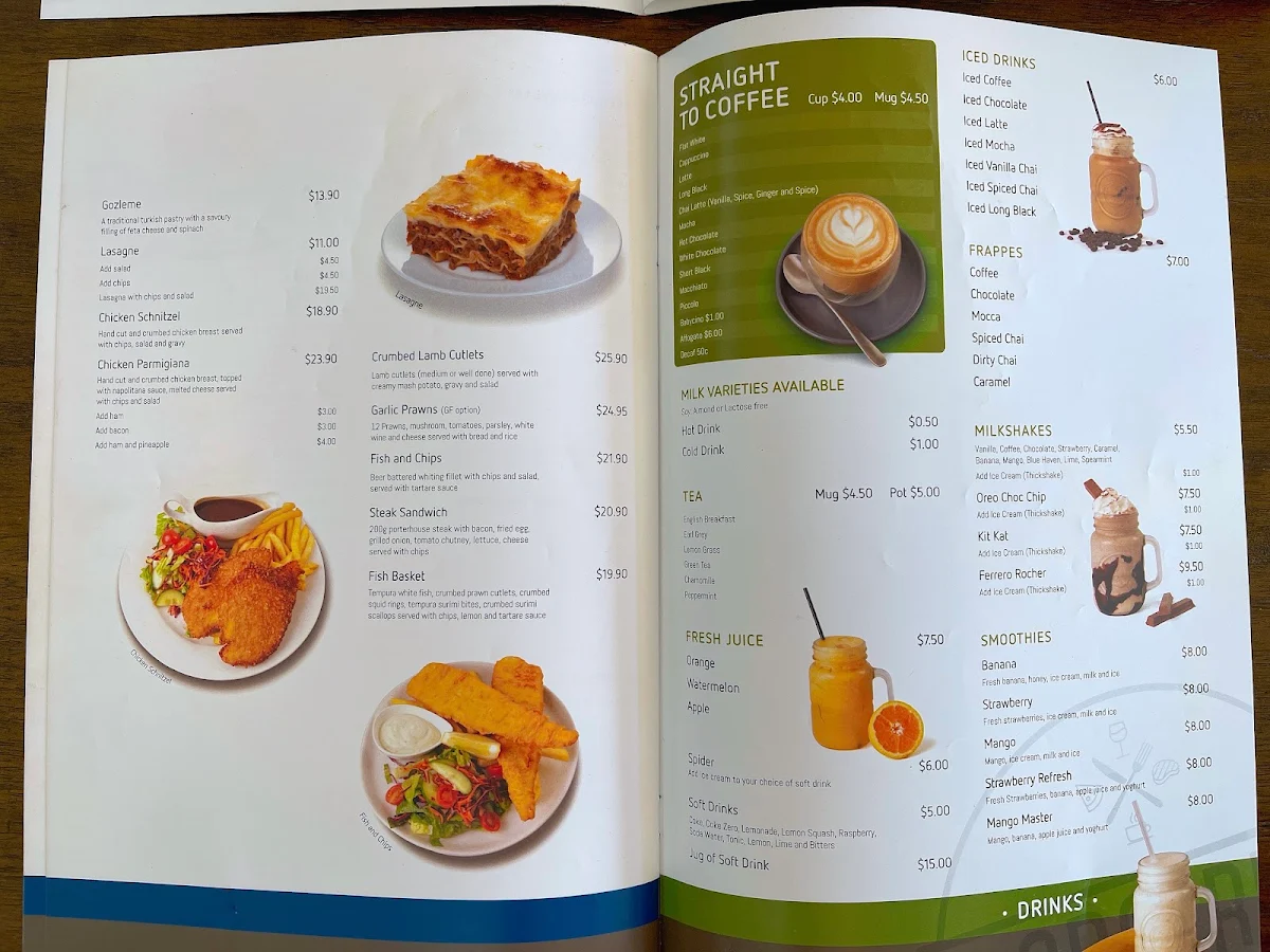 Menu, Langtree Cafe