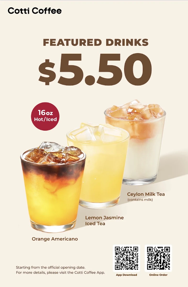 Menu, Cotti Coffee (Kogarah)