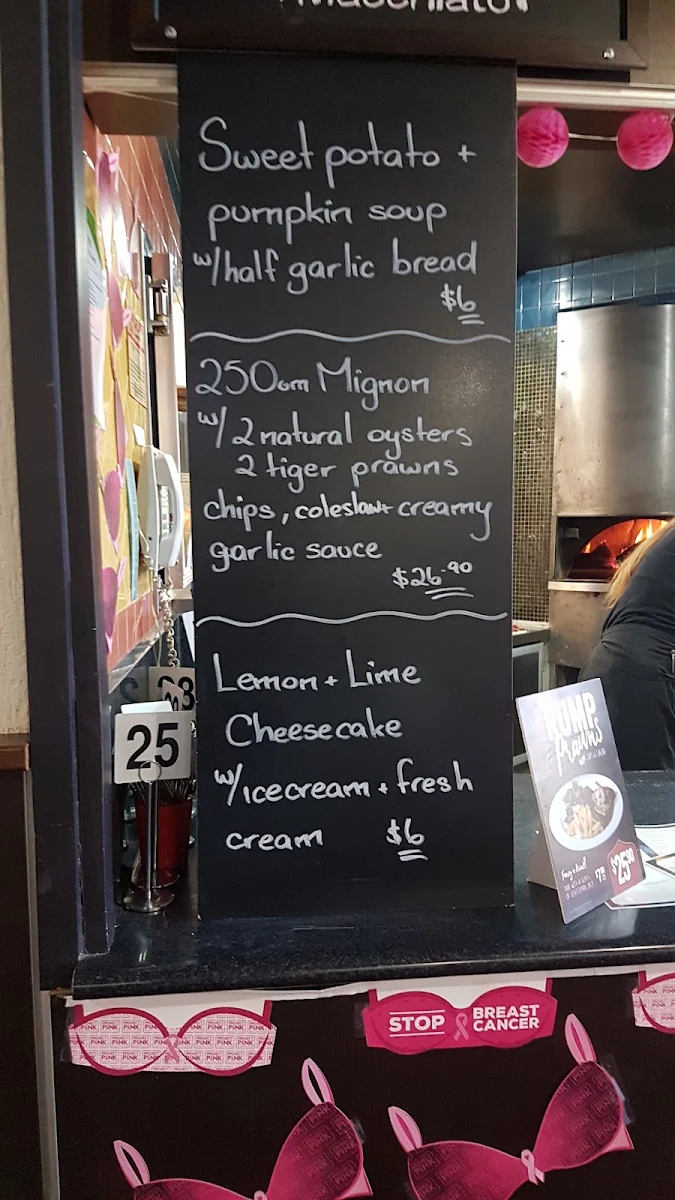 Menu, Glenmore Tavern