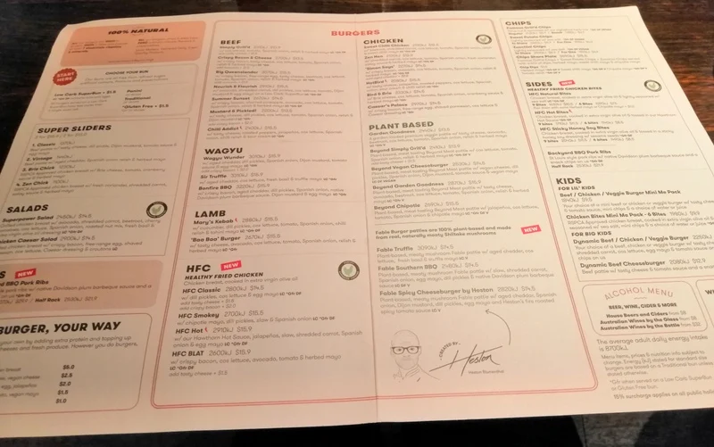 Menu, Grill'd Burgers - Toowong