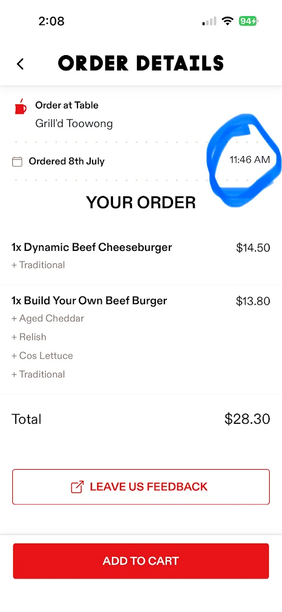 Menu, Grill'd Burgers - Toowong