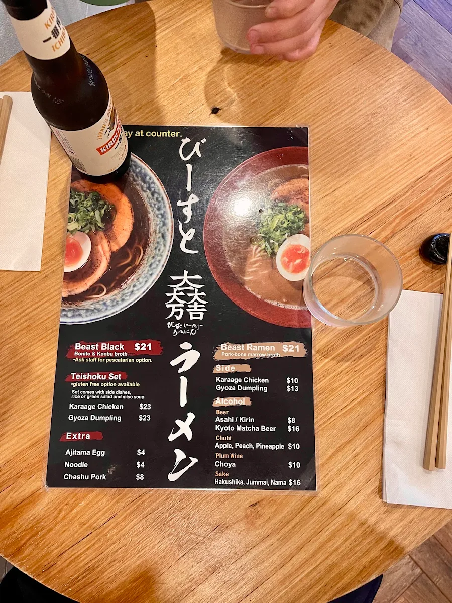 Menu, Beast good food eatery