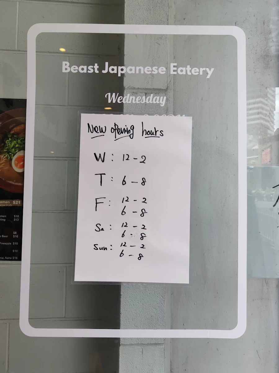 Menu, Beast good food eatery