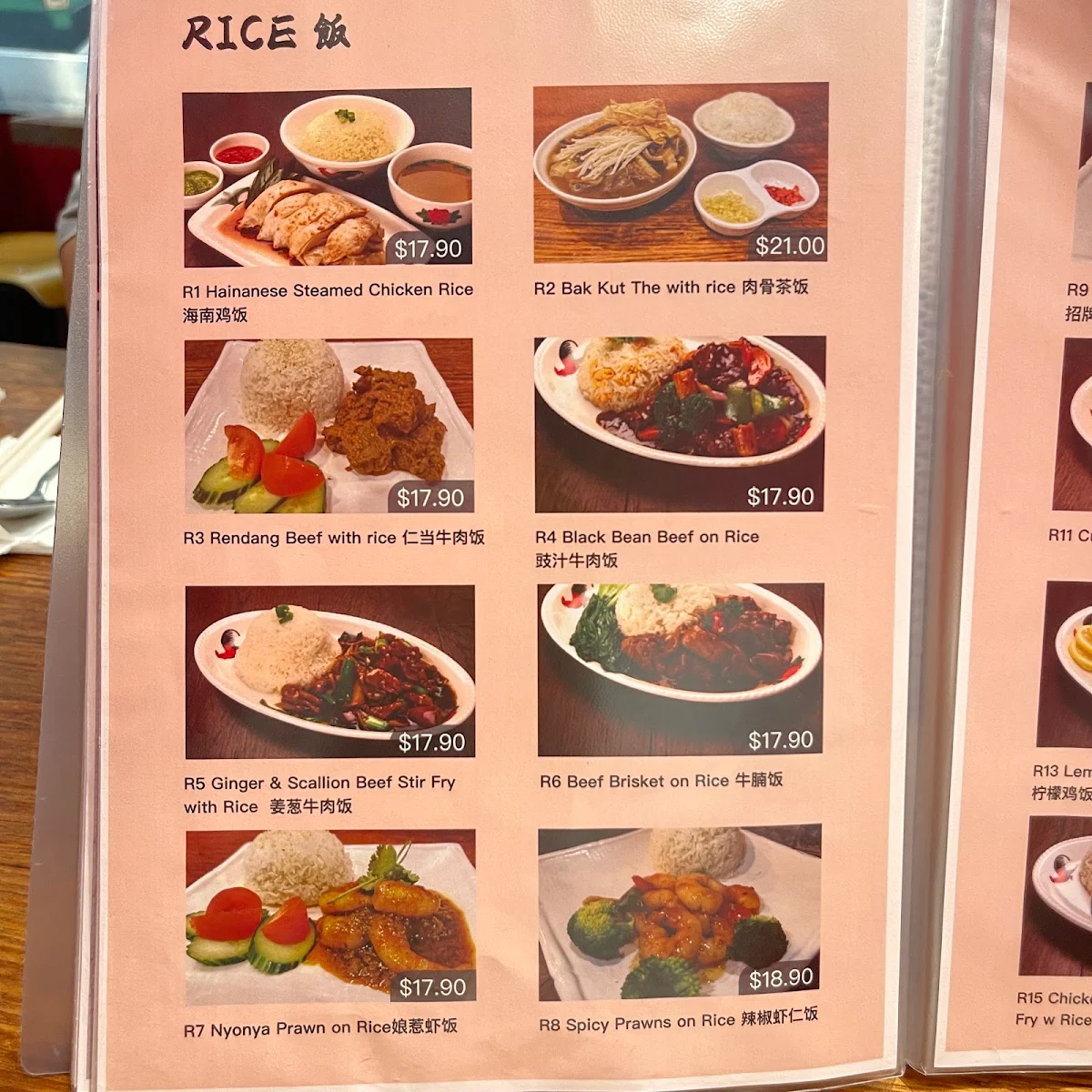 Menu, TRUE ASIAN KITCHEN