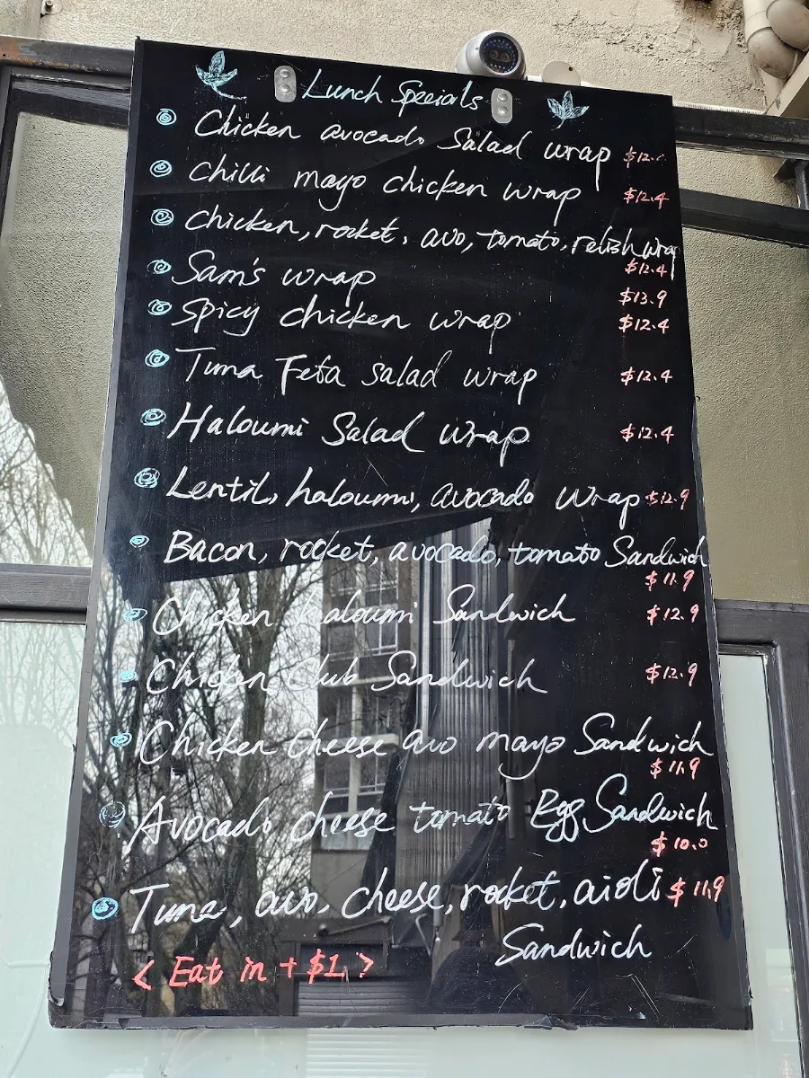Menu, Lion Corner Cafe