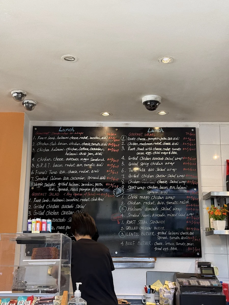 Menu, Lion Corner Cafe