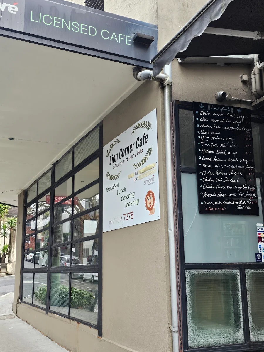 Menu, Lion Corner Cafe