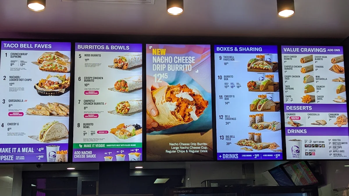 Menu, Taco Bell East Ipswich