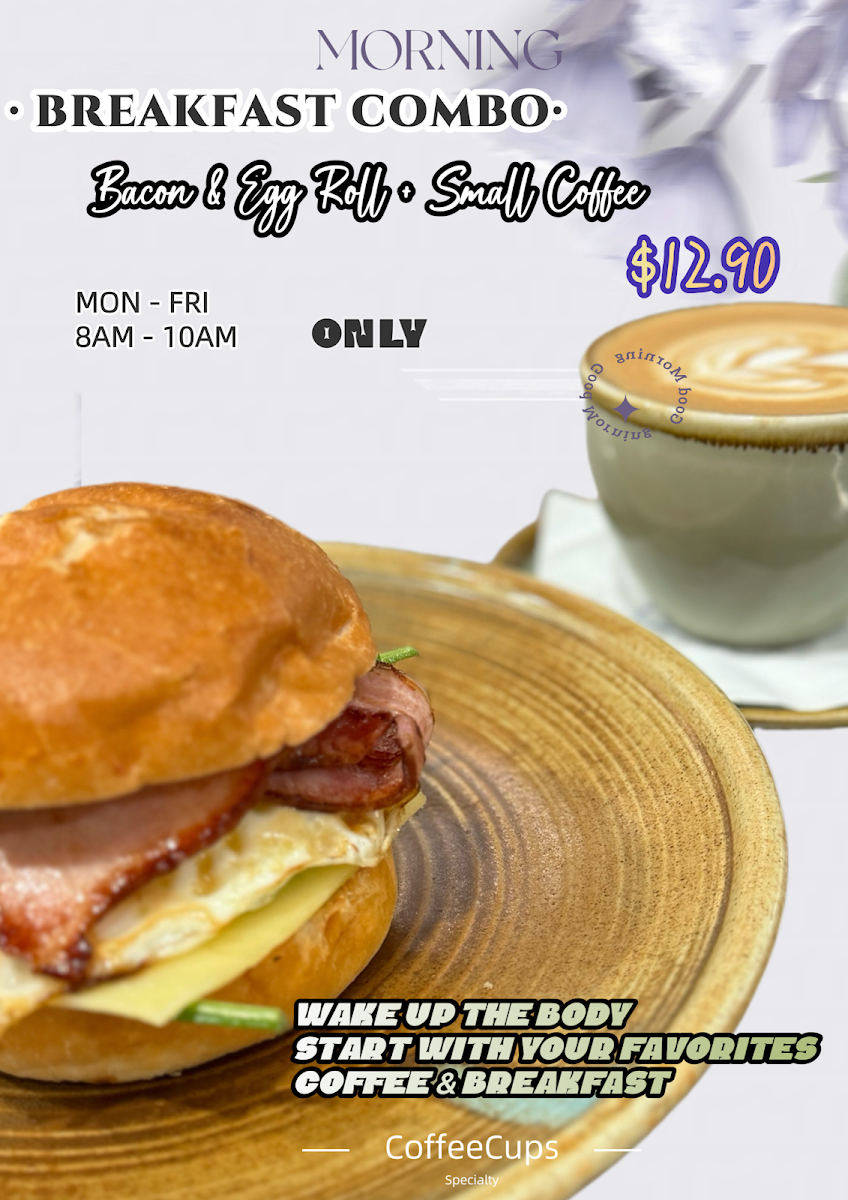 Menu, Coffee Cups Specialty Coffee