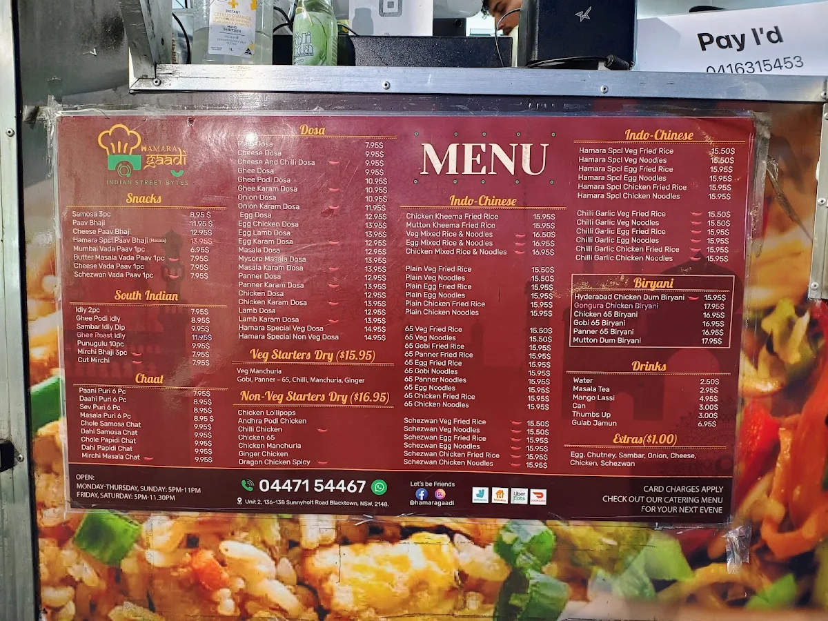 Menu, Hamara Gaadi Blacktown
