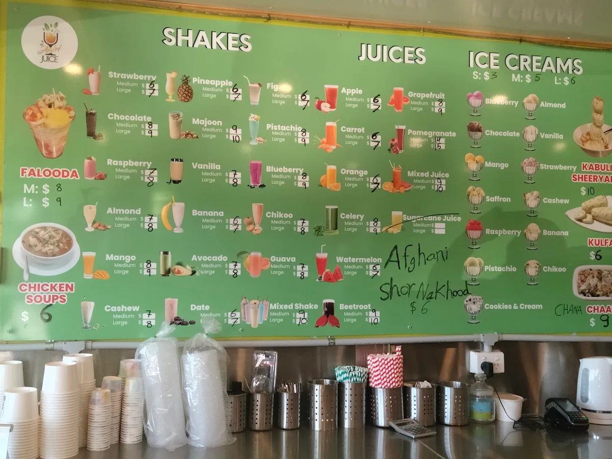 Menu, Foladi Juice Point
