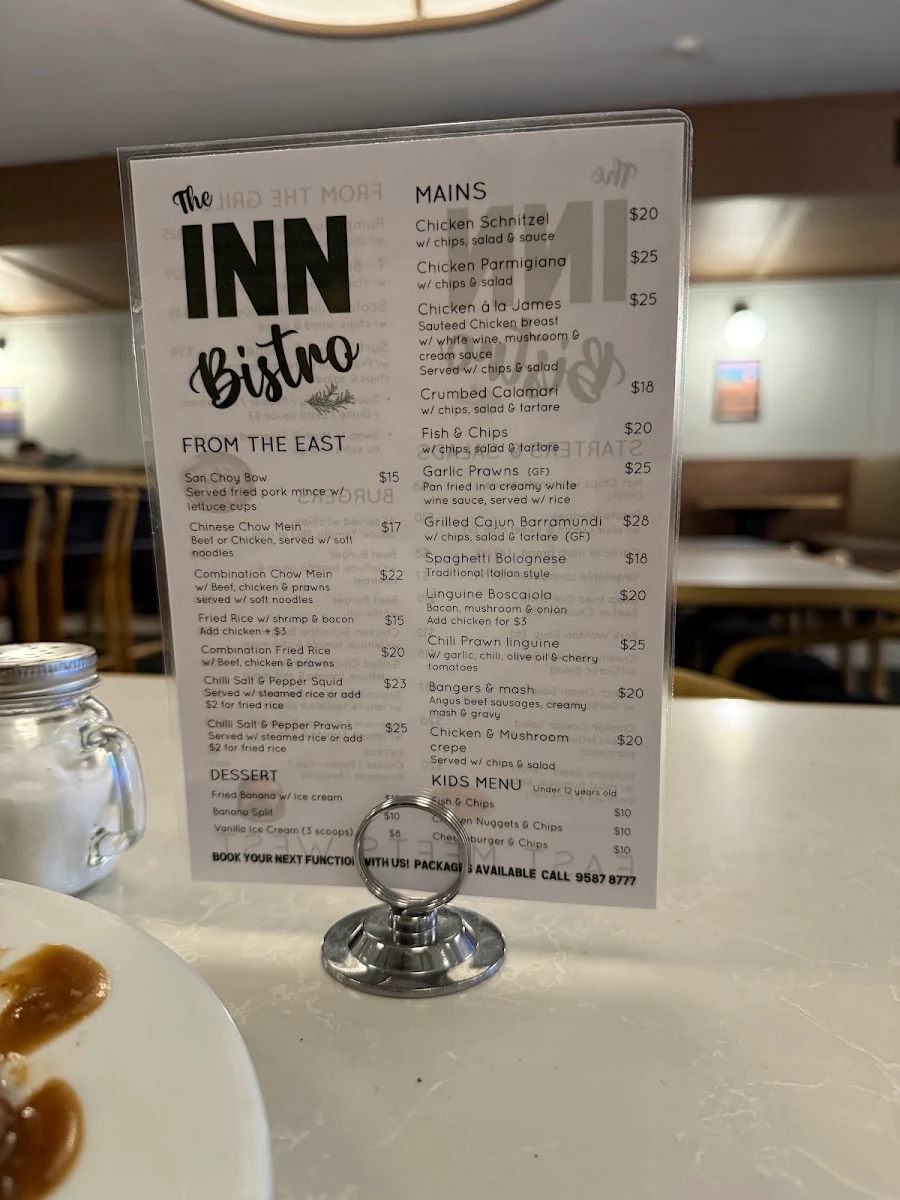 Menu, Kogarah Hotel