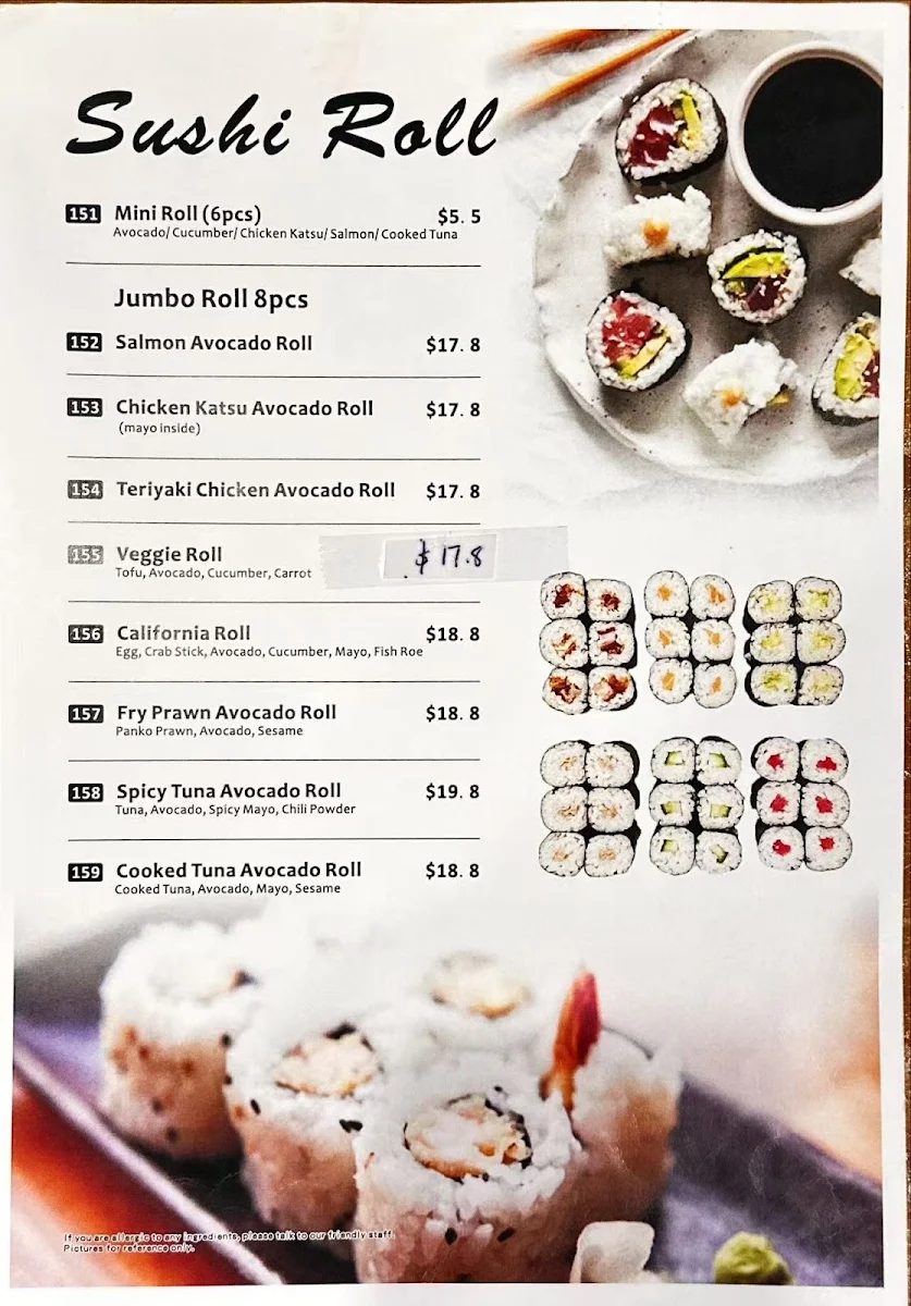 Menu, Miko Miko Japanese Restaurant