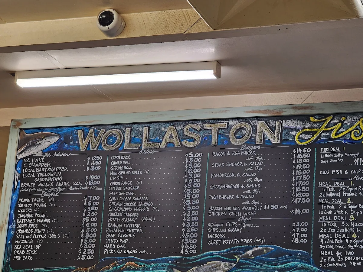 Menu, Wollaston Fish and Chips