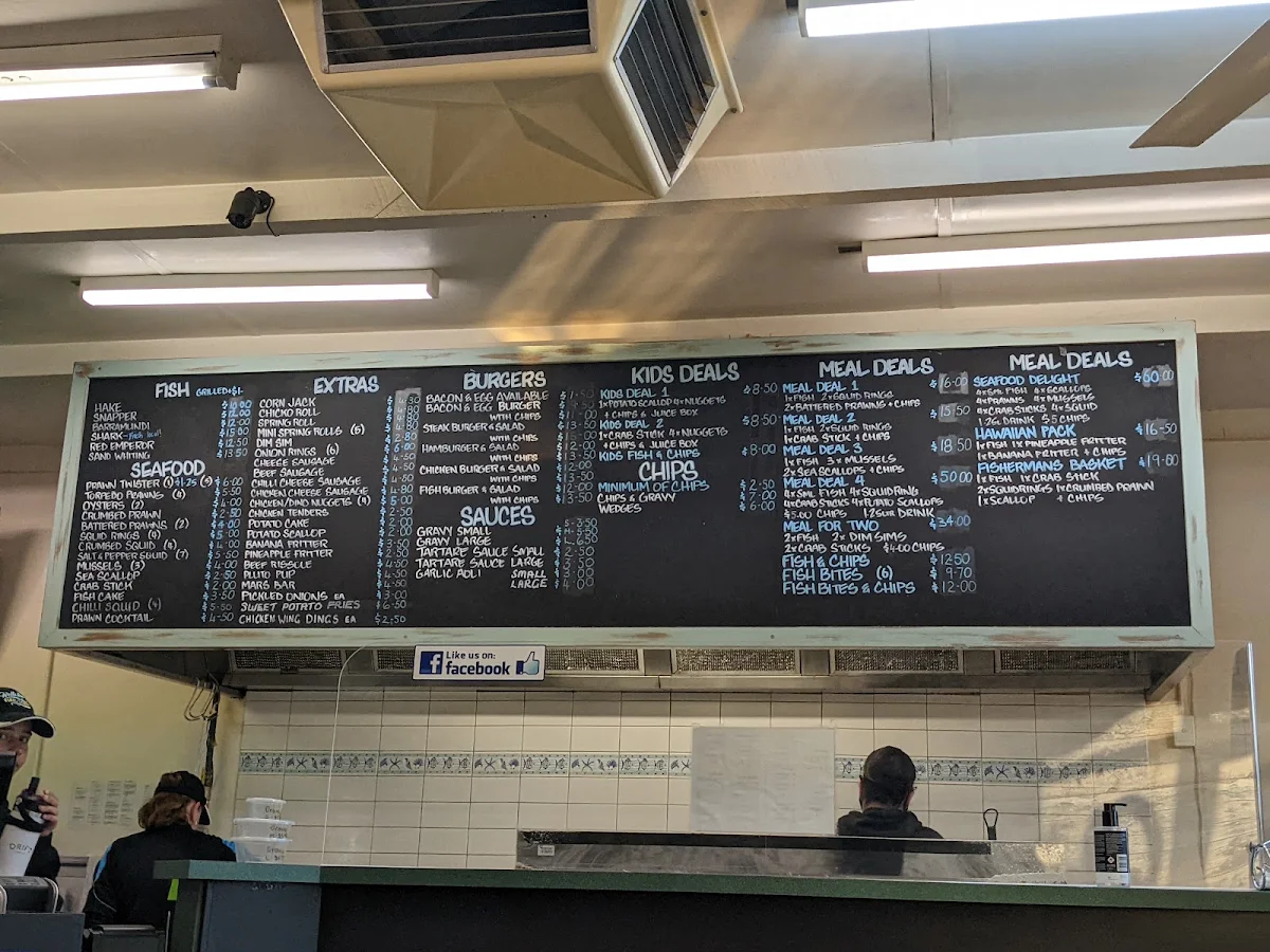 Menu, Wollaston Fish and Chips
