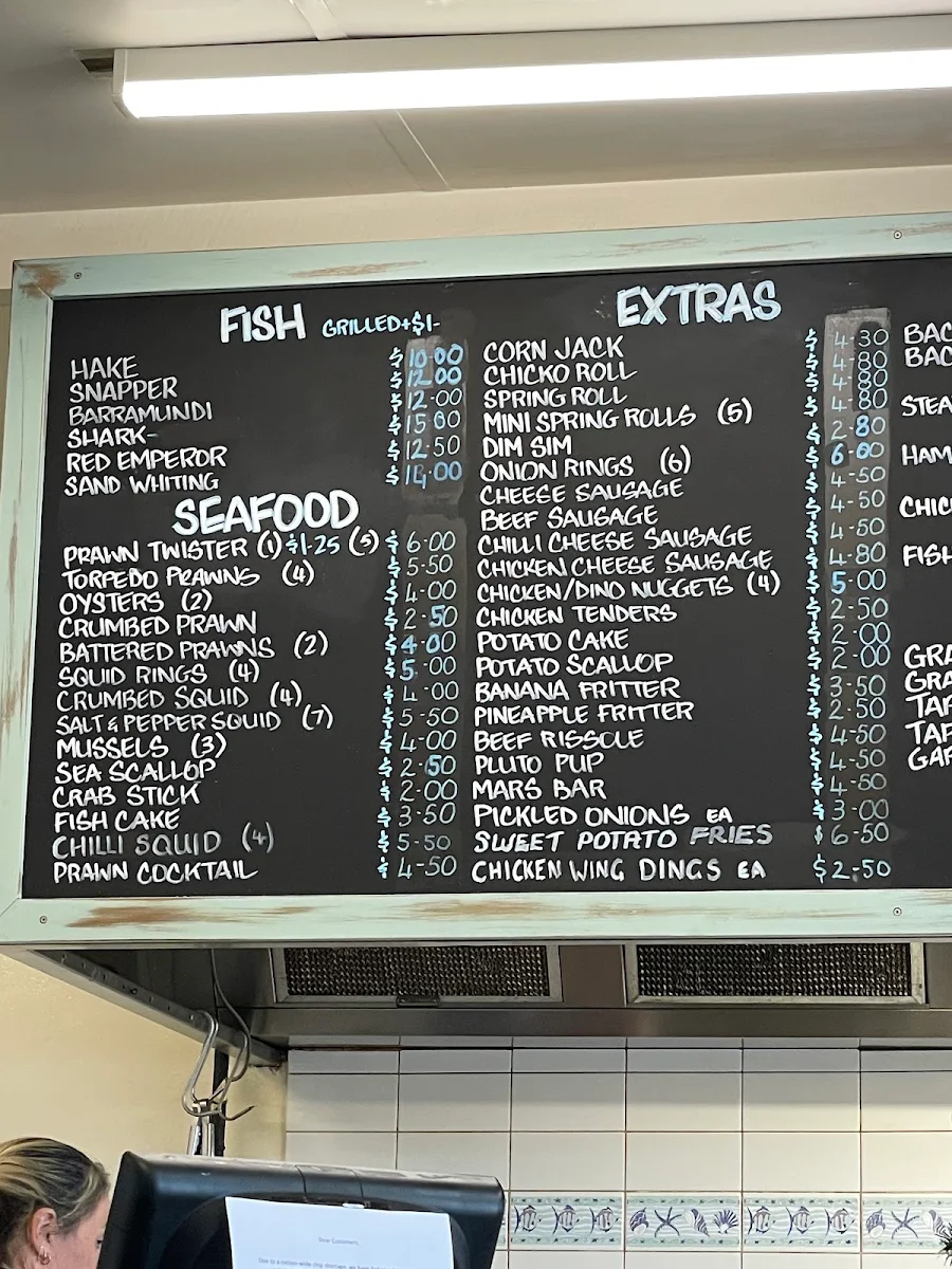 Menu, Wollaston Fish and Chips