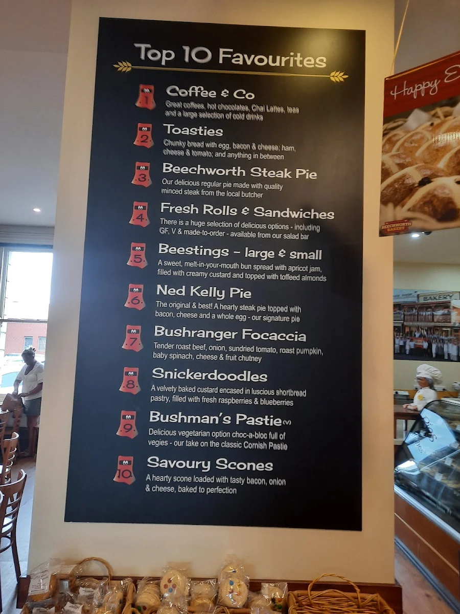 Menu, Beechworth Bakery Ballarat