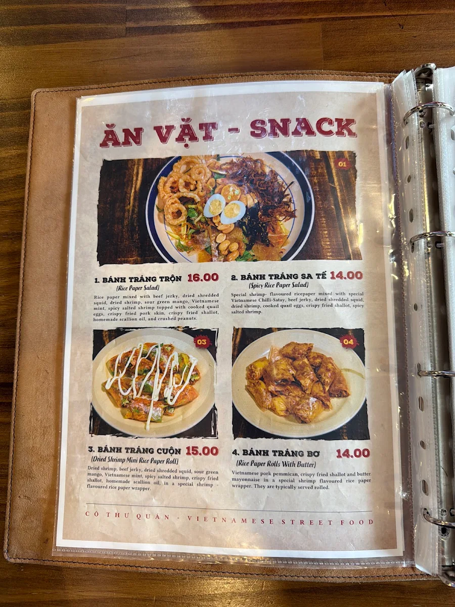 Menu, Co Thu Quan St Albans