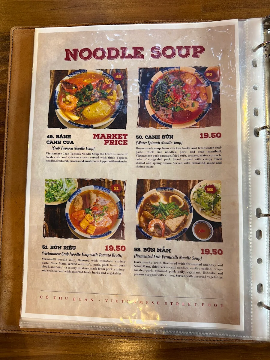 Menu, Co Thu Quan St Albans