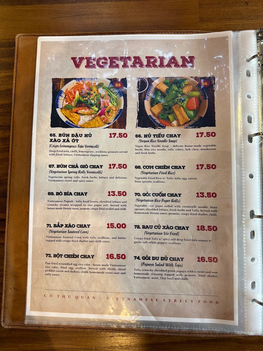 Menu, Co Thu Quan St Albans