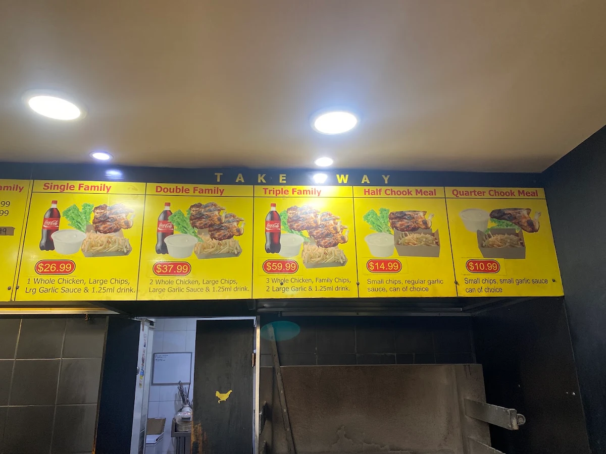 Menu, Sultan Charcoal Chicken