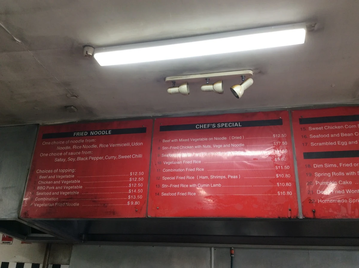 Menu, Alchester Noodle Bar