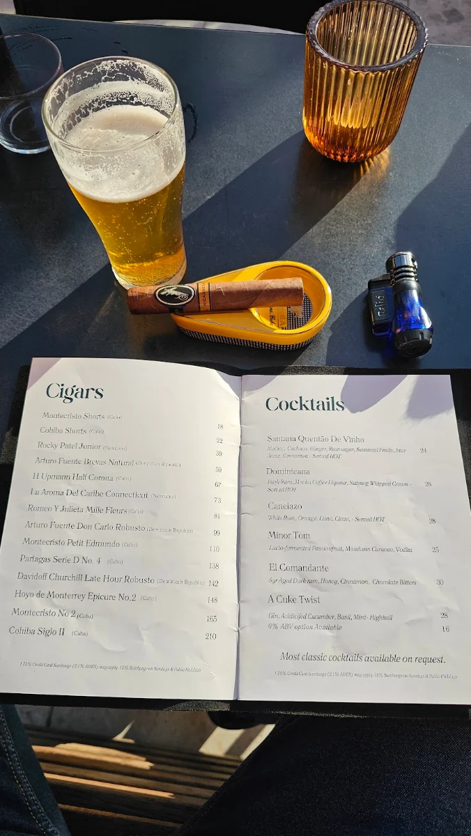 Menu, Santana Rooftop Bar