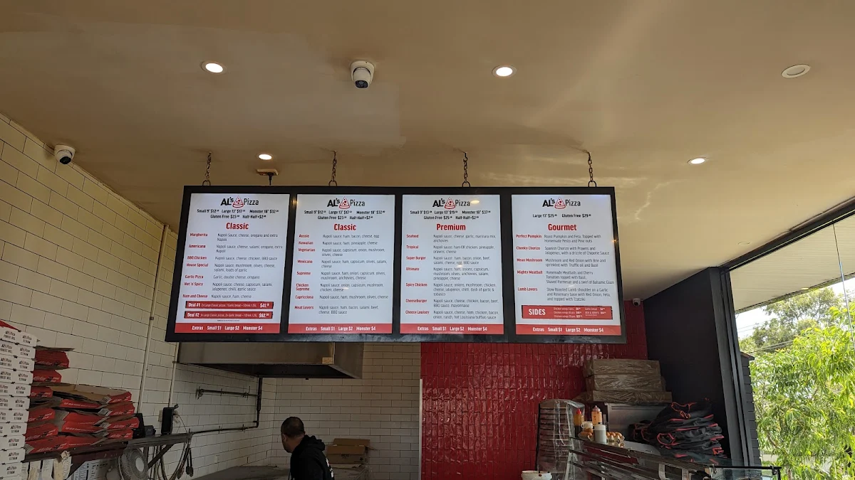 Menu, Al's Pizza