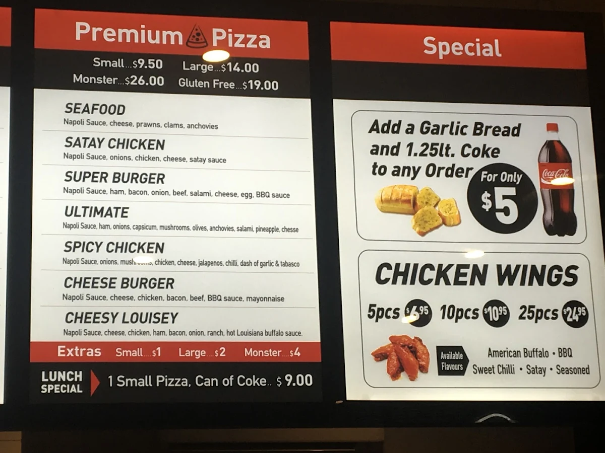 Menu, Al's Pizza