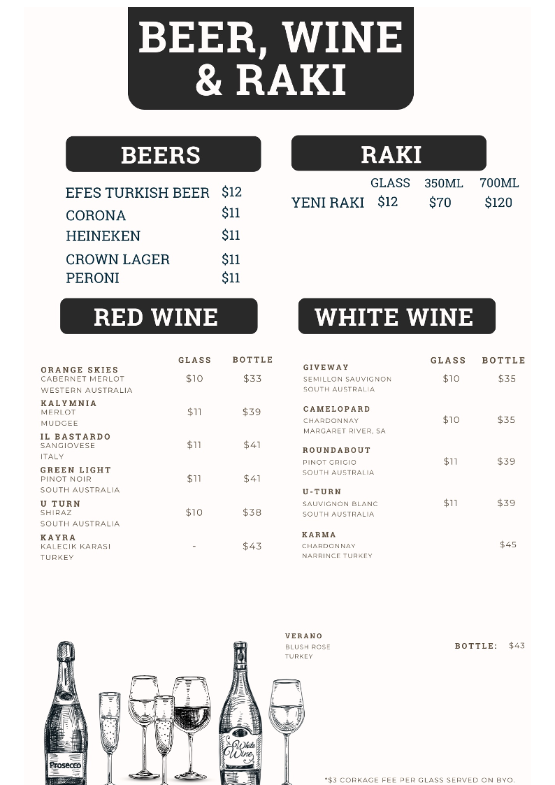 Menu, Ferah Cafe and Restaurant