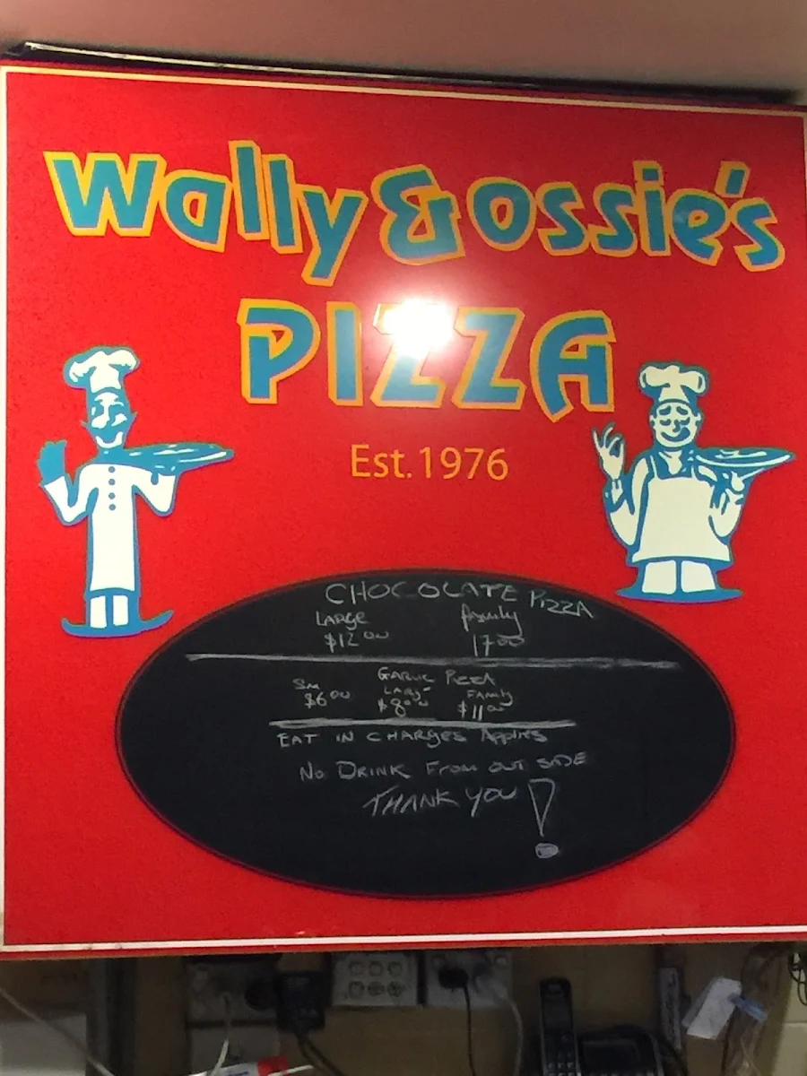 Menu, Wally & Ossies Pizza