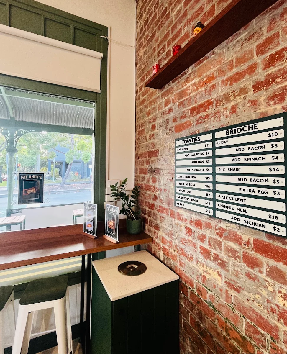 Menu, Fat Andy's
