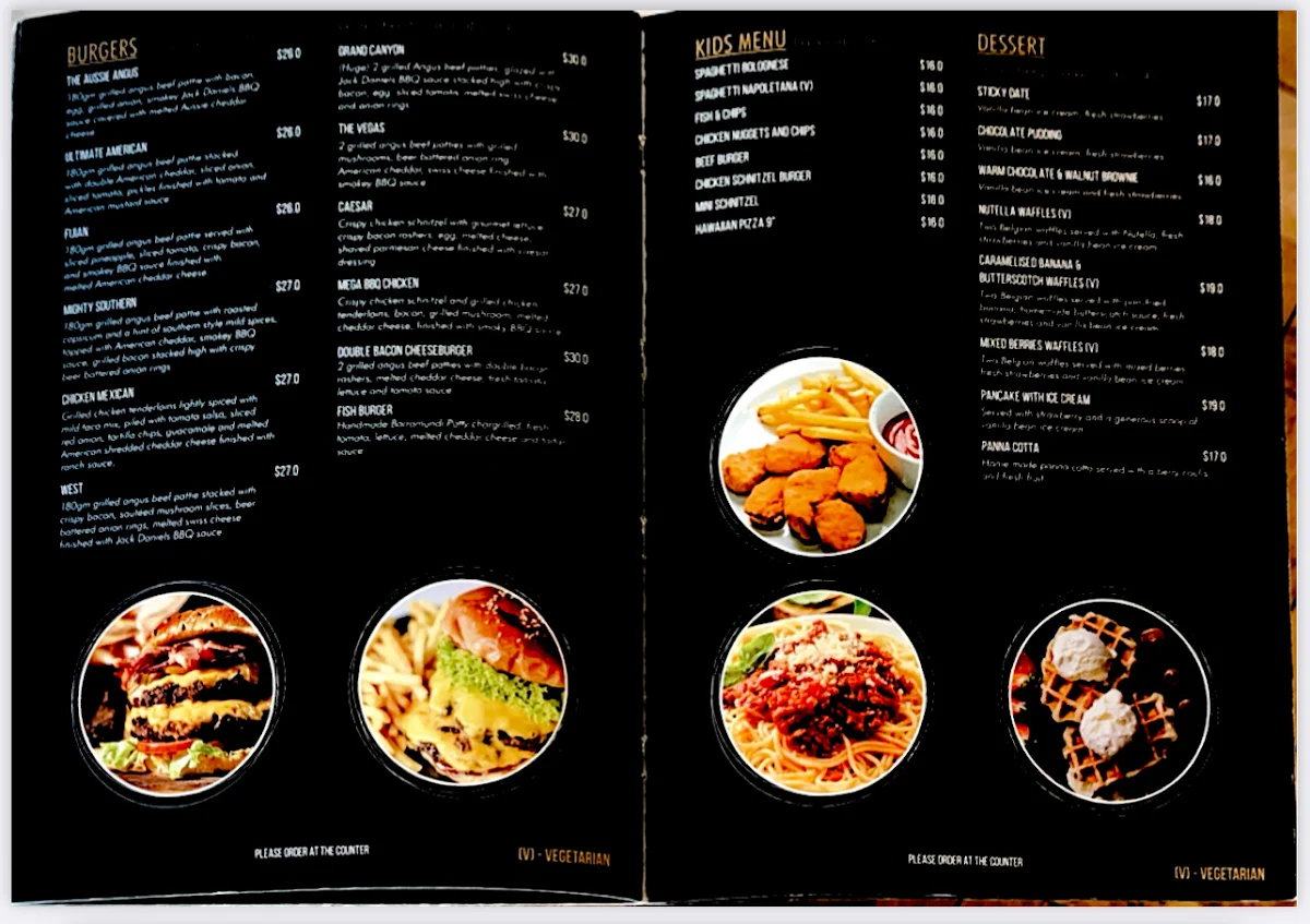 Menu, Cafe Paparazzi