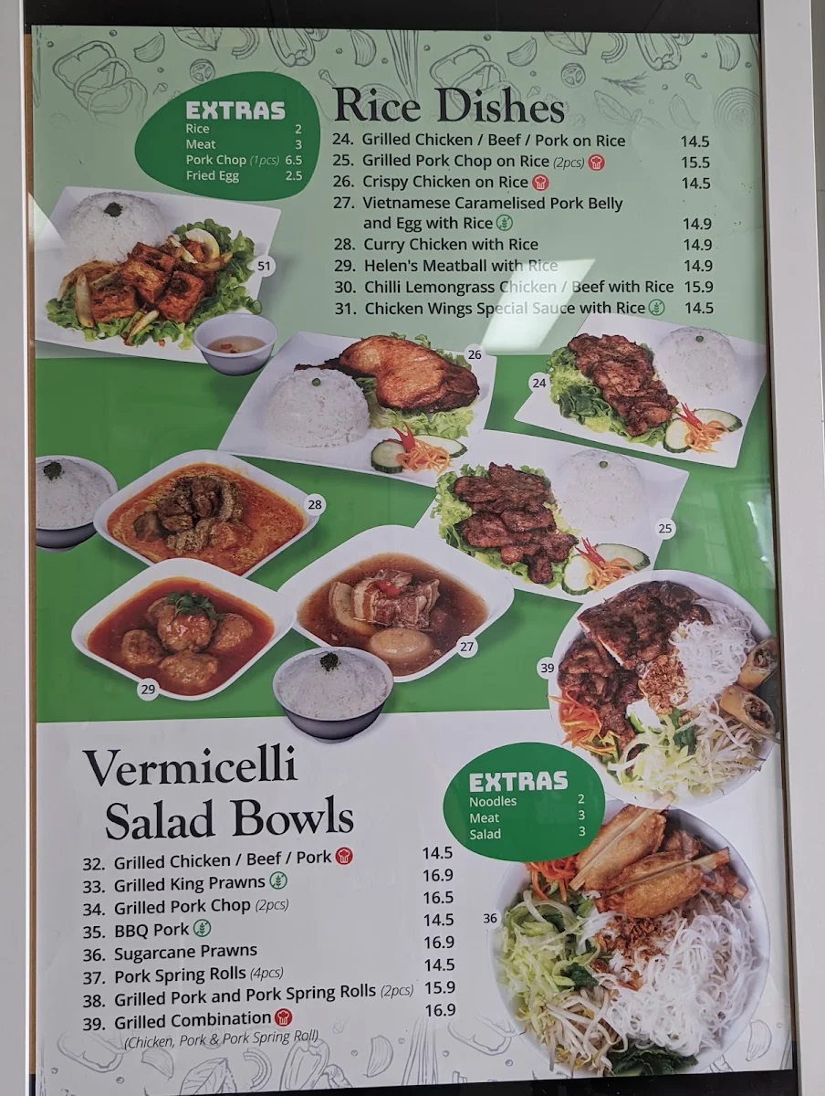Menu, Helen's Kitchen