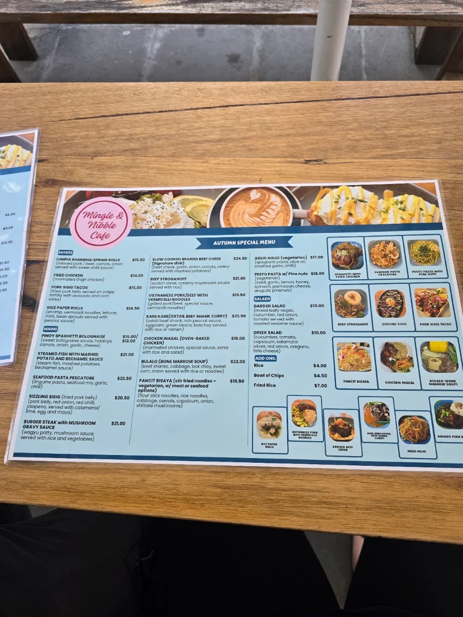 Menu, Mingle & Nibble Café