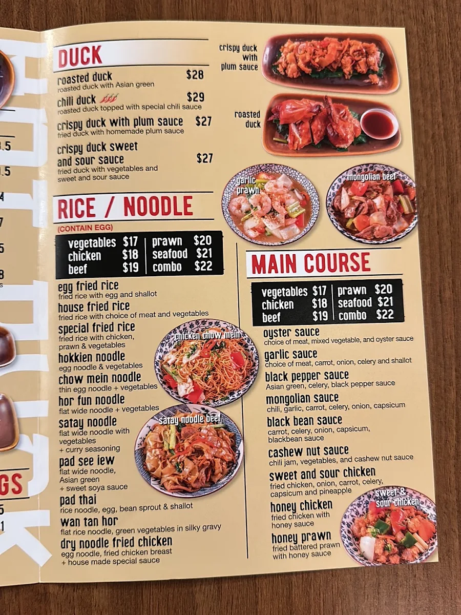 Menu, HOT DUCK