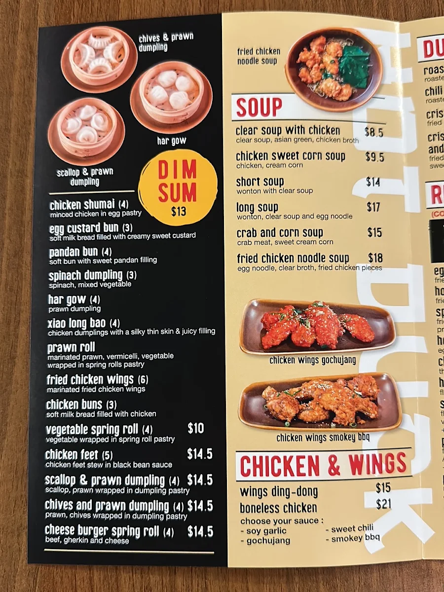 Menu, HOT DUCK