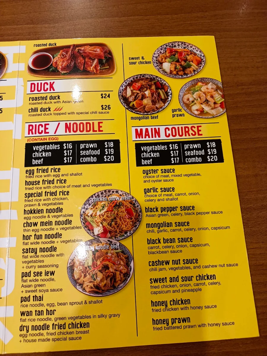 Menu, HOT DUCK