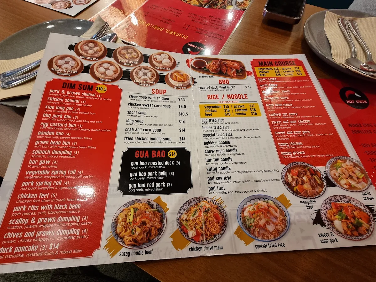 Menu, HOT DUCK