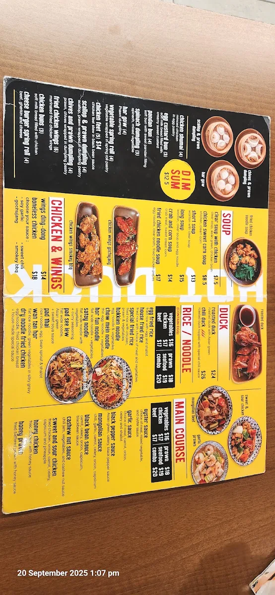 Menu, HOT DUCK